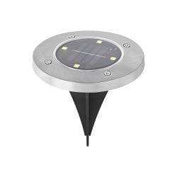 Luminária LED Solar Aço Escovado Para Jardim 6.500K - Noll