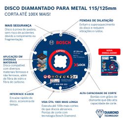 Disco diamantado para metal Bosch X-Lock 125mm