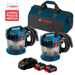 Combo Pague Menos Bosch 18V - Aspirador de Pó GAS 18V-10+ Aspirador de Pó GAS 18V-10 L, 2 baterias 18V 4,0Ah 1 carregador e 1 bolsa