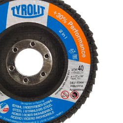 Disco de Lixa Flap Angular 115mm Grana 40 - 27A Basic - 34318364 - TYROLIT