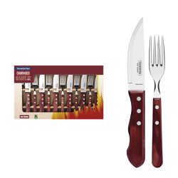 Jogo de Talheres Jumbo p/ Churrasco 12 Peças Polywood Vermelho - Tramontina