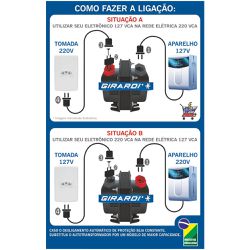 Transformador 1050W 110/220V e 220/110V ATF 1500 Plus - Girardi
