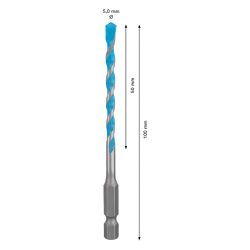 Broca EXPERT HEX-9 Multiconstruction Ø5x50x100mm - Bosch 