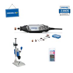 Kit Dremel Micro Retífica 3000 + Estação de Trabalho + Brocas