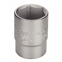 Soquete Sextavado em Aço Cromo Vanádio 17 mm - Encaixe 1/2'' - Tramontina Pro