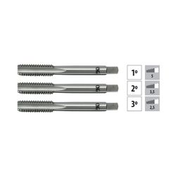 Jogo de Macho Manual HSS BSW 1.3/8''x 6 FPP 100/C 3 Peças - OSG