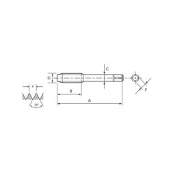 Jogo de Macho Manual HSS BSW 1.3/8''x 6 FPP 100/C 3 Peças - OSG