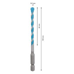 Broca Bosch EXPERT HEX-9 MultiConstruction Diâmetro5,5X60X100 mm