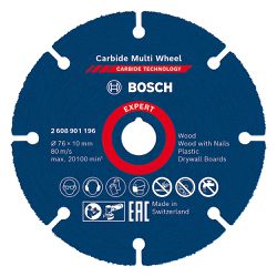 Disco de corte Bosch EXPERT Carbide Multi Wheel 76 mm, 10 mm