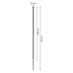 Broca para concreto Bosch EXPERT SDS Max-8X Diâmetro25 x 800 x 920 mm