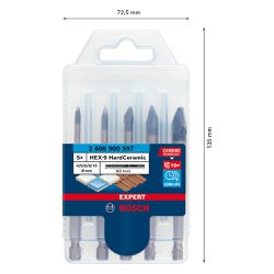 Jogo de brocas Bosch EXPERT HEX-9 Hard Ceramic 4/5/6/8/10, 5 peças