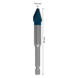 Broca para porcelanato Bosch EXPERT HEX-9 Hard Ceramic 12x90mm