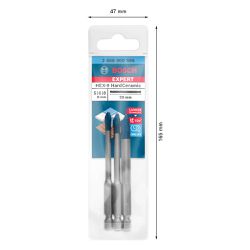 Jogo de brocas Bosch EXPERT HEX-9 Hard Ceramic 5/6/8mm, 3 peças