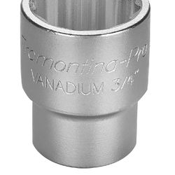 Soquete Estriado em Aço Cromo Vanádio 30 mm - Encaixe 3/4'' - Tramontina Pro