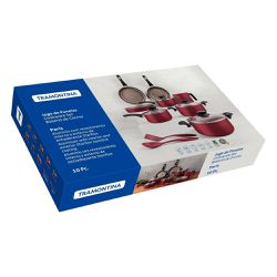 Jogo de Panelas Paris em Alumínio Antiaderente Vermelho 10 Peças - Tramontina 