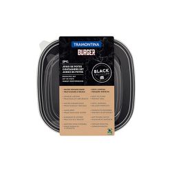 Jogo de Potes Black Burger em Polipropileno Preto 2 Peças - Tramontina 