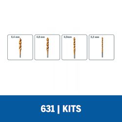 Kit De Brocas Com Ponta De Hélice 4 Peças 631 - Dremel 