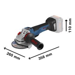 Esmerilhadeira Bosch GWS 18V-10 PSC, 18V SB, 1000 W, em maleta