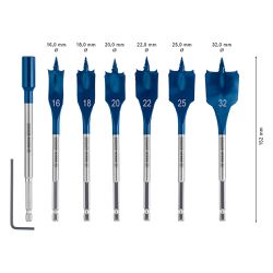Jogo com 7 Brocas Bosch EXPERT Self Cut Speed 16-32mm x 152mm