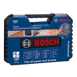 Kit de Pontas e Brocas Bosch em titânio, 103 peças