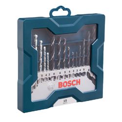 Jogo Brocas Alvenaria/Metal/Madeira Bosch Mini X-line 15 pçs