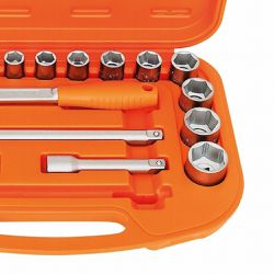 Maleta com Soquetes Sextavados e Acessórios 1/2'' Milímetros de 8 A 32mm 22 Peças 44831/422 Tramontina PRO