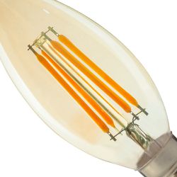 Lâmpada de Filamento Led Âmbar 2200K Vela C35 - Noll Led