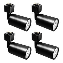 Kit Trilho Eletrificado p/ Spot Led 1M + 4 Spots 7W 3.000K Preto - Noll Led