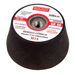 Rebolo Cônico 4 x 2" - Gr 80 (242,0010) - Rocast