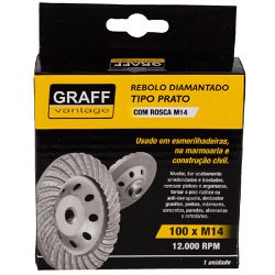 Rebolo Diamantado Tipo Prato c/ Rosca 100xM14mm (573,0004) - Graff Vantage