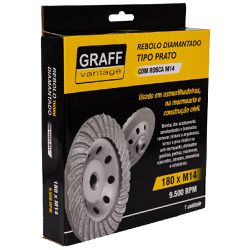 Rebolo Diamantado Tipo Prato c/ Rosca 180x14mm (573,0006) - Graff Vantage