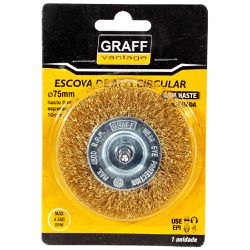 Escova De Aço Latonado c/ Haste 75x10mm (571,0008) - Graff Vantage 