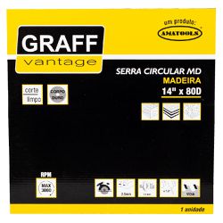 Serra Circular C/ Pastilha de Metal Duro P/ Madeira 14''80D (579,0022) - Graff Vantage 