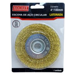 Escova de Aço Latonado Circular 4 x 1/2" (319,0027) - Rocast