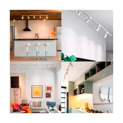 Kit Trilho Eletrificado p/ Spot Led 1M + 4 Spots 7W 3.000K Branco - Noll Led