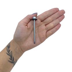 Kit Parafuso Autobrocante Cabeça Sextavada Com Arruela 5,5mm x 3'' - 16,0007 (Com 100 Unidades) - Nord