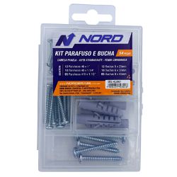 Kit Parafuso Cabeça Panela e Bucha 54 Peças (43,0001) - Nord