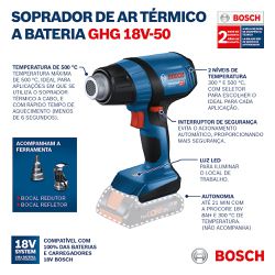 Soprador térmico Bosch GHG 18V-50 18V SB