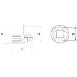 Soquete Estriado 2.3/8''X1'' (44912/012) - Tramontina Pro
