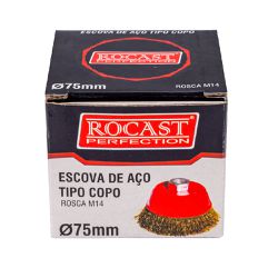 Escova de Aço Latonado Tipo Copo 75mm (319,0029) - Rocast