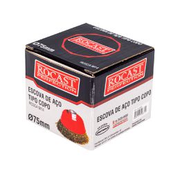 Escova de Aço Latonado Tipo Copo 75mm (319,0029) - Rocast