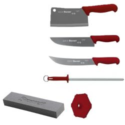 Kit de Facas Profissionais Barbecue Vermelho 6 Peças (BKK-6R) - Starrett