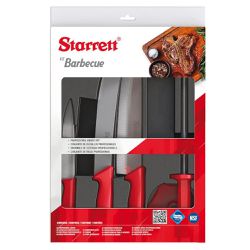 Kit de Facas Profissionais Barbecue Vermelho 6 Peças (BKK-6R) - Starrett