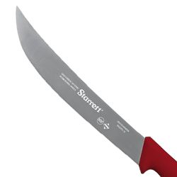 Faca de Carne Para Refile Aéreo Lâmina Curvada Larga 10'' Com Cabo Vermelho (BKR205-10) - Starrett