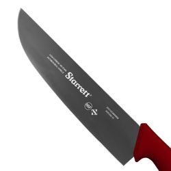 Faca de Carne Para Refile de Mesa Lâmina Reta Larga 10'' Com Cabo Vermelho (BKR303-10) - Starrett