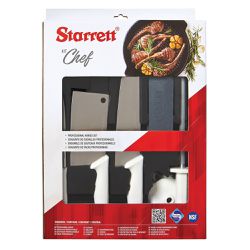 Kit de Facas Chef Com Cutelo Branco 6 Peças (BKK-6W1) - Starrett