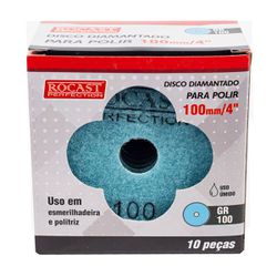 Kit Disco Diamantado Para Polir 4'' GR. 100 Com 10 Unidades (545,0002) - Rocast
