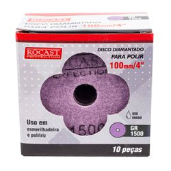 Kit Disco Diamantado Para Polir 4'' GR. 1500 Com 10 Unidades (545,0006) - Rocast