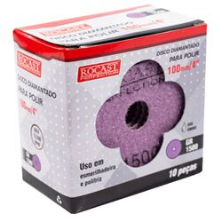 Kit Disco Diamantado Para Polir 4'' GR. 1500 Com 10 Unidades (545,0006) - Rocast
