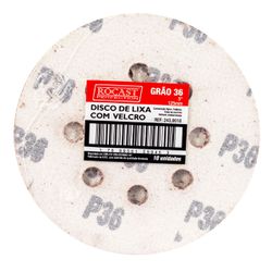 Kit Disco de Lixa Com Velcro 5'' GR. 36 Com 10 Unidades (243,0018) - Rocast